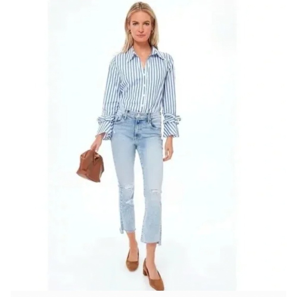 MOTHER The Insider High Rise Crop Step Fray Hem Jeans Love In A‎ Boat Size 28
